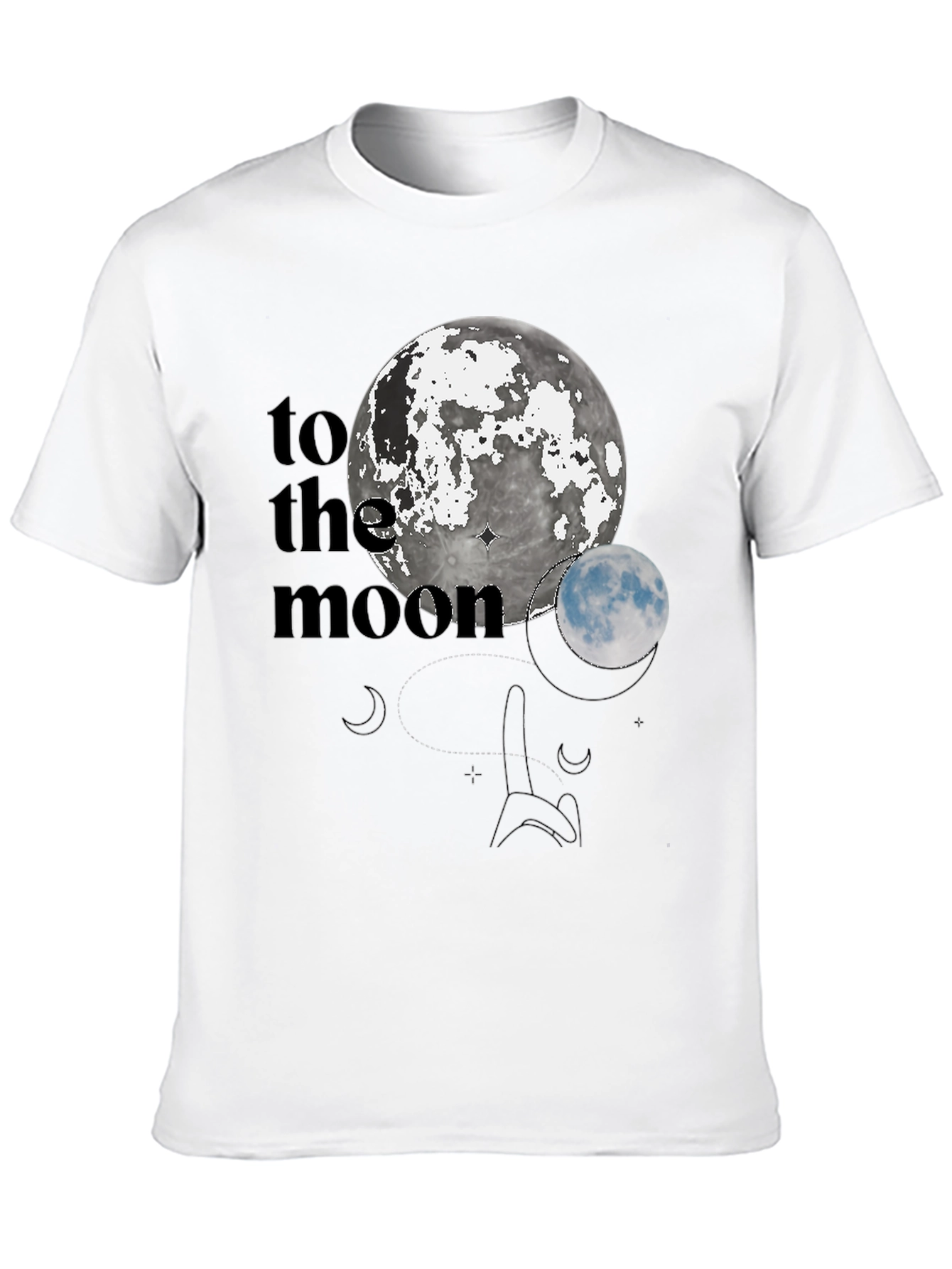 To The Moon Black Graphic Tee