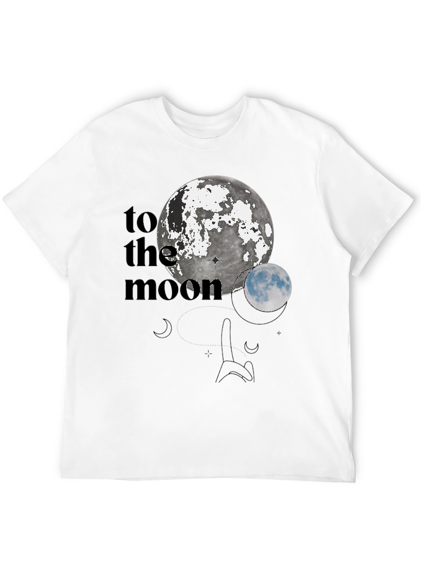 To The Moon Black Graphic Tee