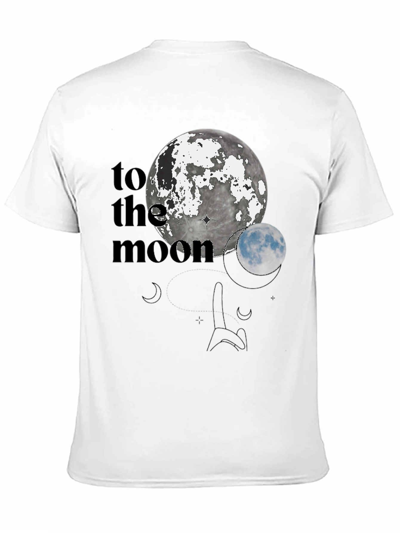 To The Moon Black Graphic Tee