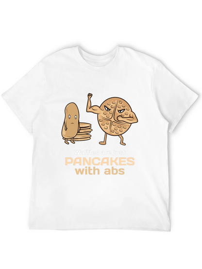 Waffles With Abs Graphic Tee - Funny Food Shirt