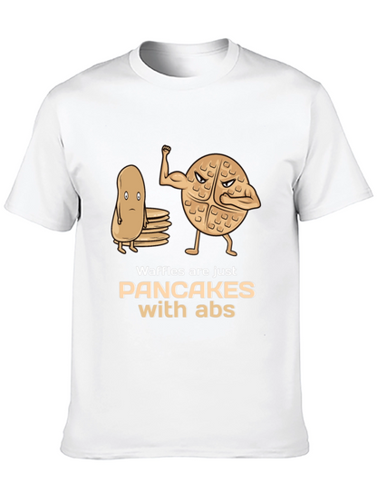 Waffles With Abs Graphic Tee - Funny Food Shirt