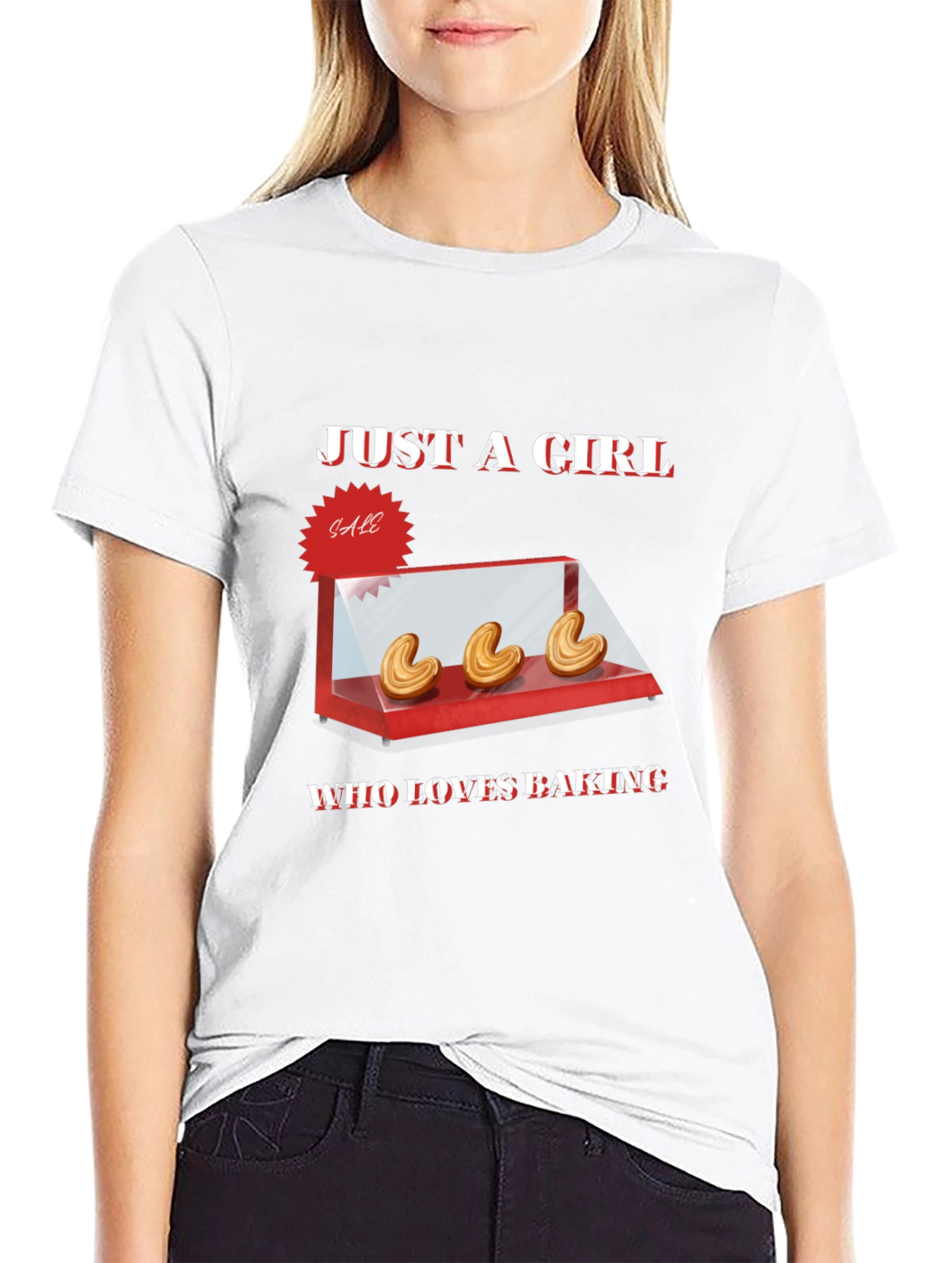 Just a Girl Who Loves Baking T-Shirt - Black