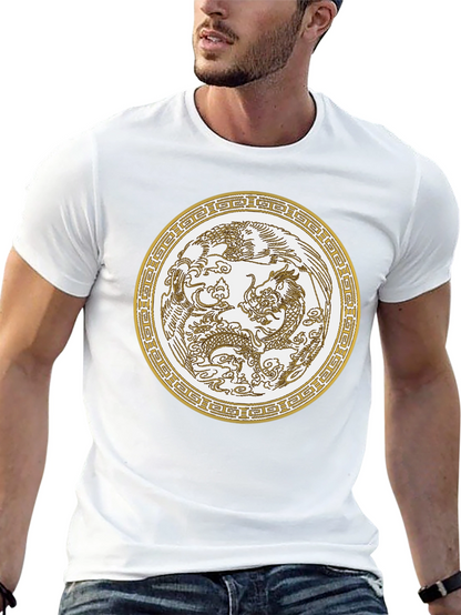 Dragon & Phoenix Graphic Tee - Unisex Black T-Shirt