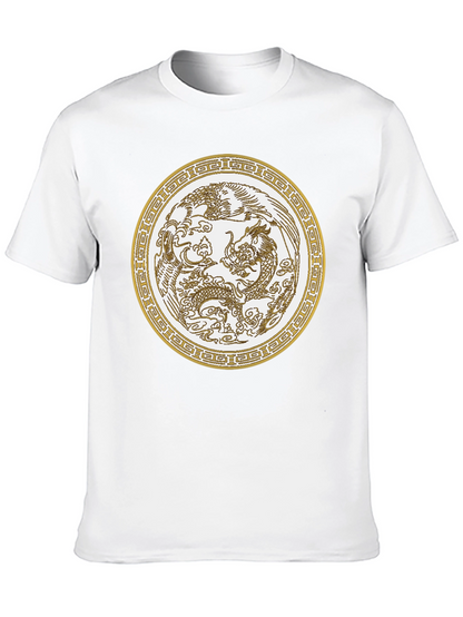 Dragon & Phoenix Graphic Tee - Unisex Black T-Shirt