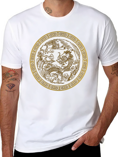Dragon & Phoenix Graphic Tee - Unisex Black T-Shirt
