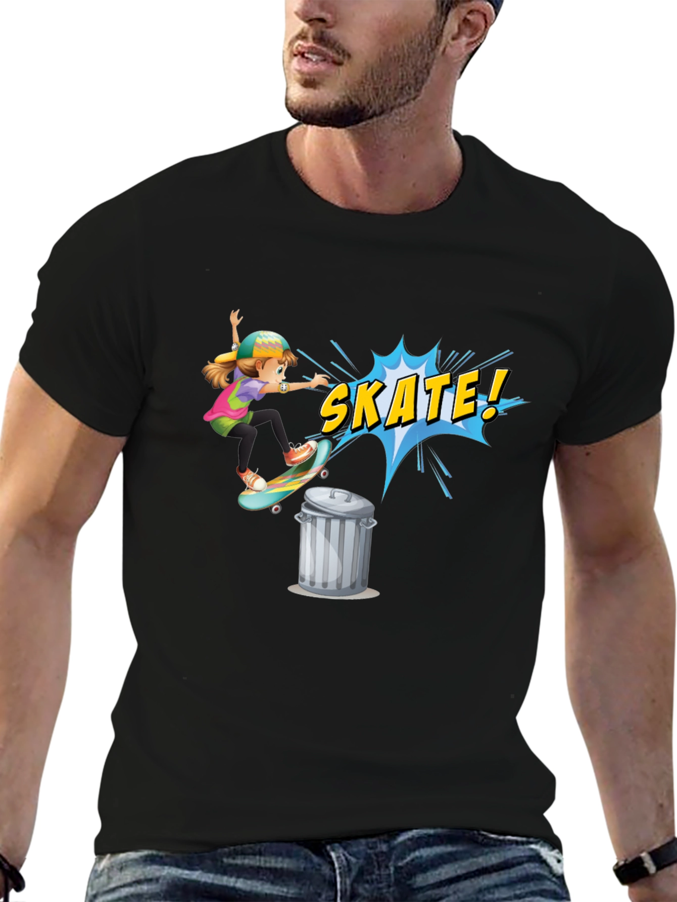 Skate Girl Graphic Tee - Cool Skateboarder T-Shirt