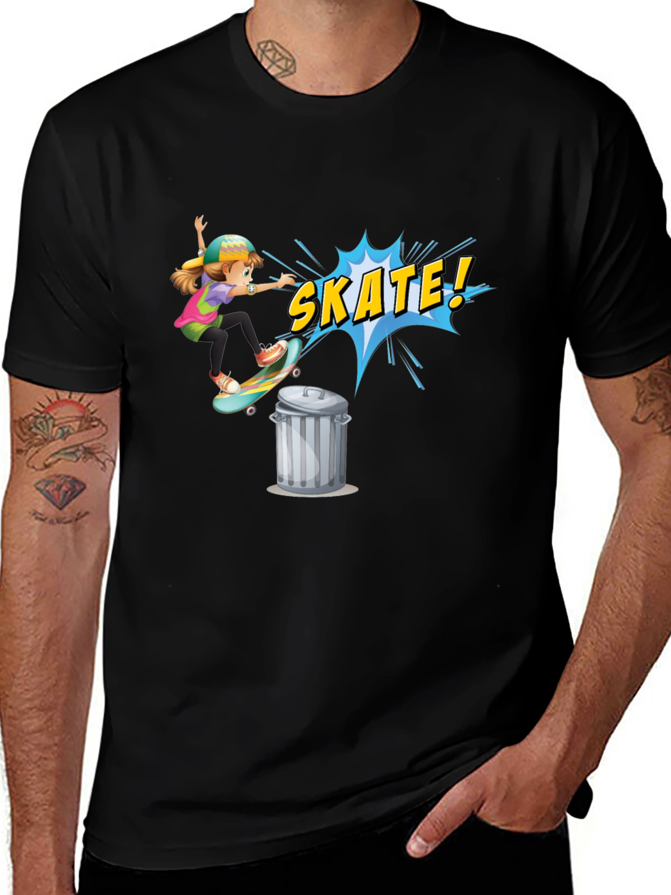 Skate Girl Graphic Tee - Cool Skateboarder T-Shirt
