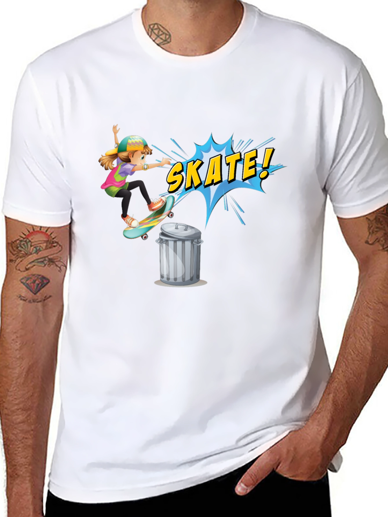 Skate Girl Graphic Tee - Cool Skateboarder T-Shirt