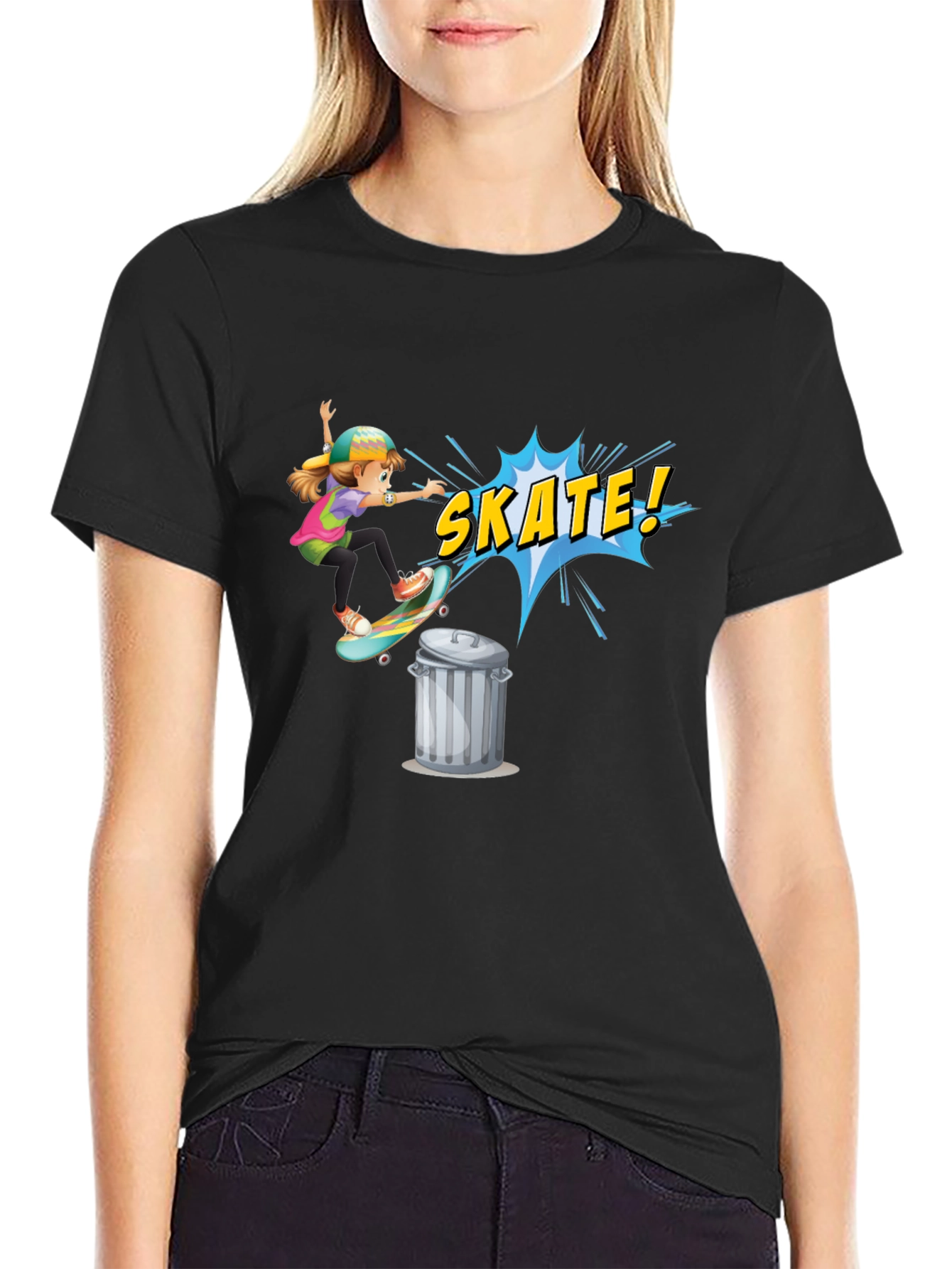 Skate Girl Graphic Tee - Cool Skateboarder T-Shirt