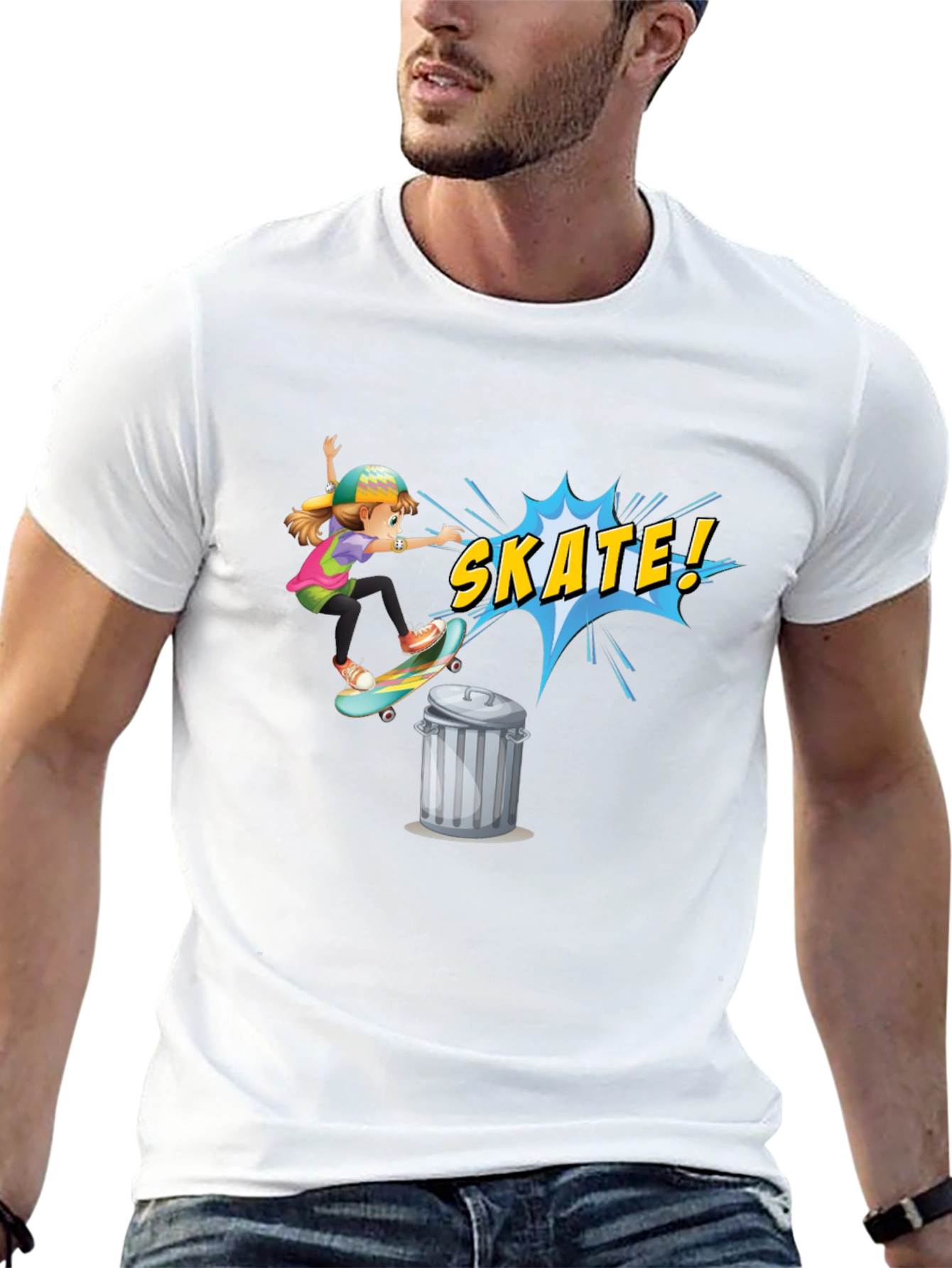 Skate Girl Graphic Tee - Cool Skateboarder T-Shirt
