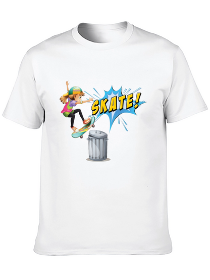 Skate Girl Graphic Tee - Cool Skateboarder T-Shirt