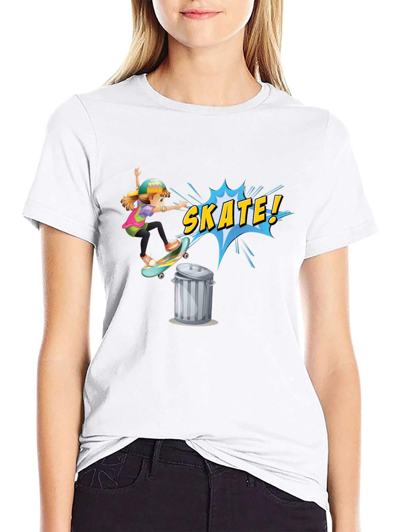 Skate Girl Graphic Tee - Cool Skateboarder T-Shirt