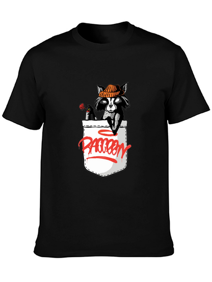 Raccoon in Pocket Graphic T-Shirt