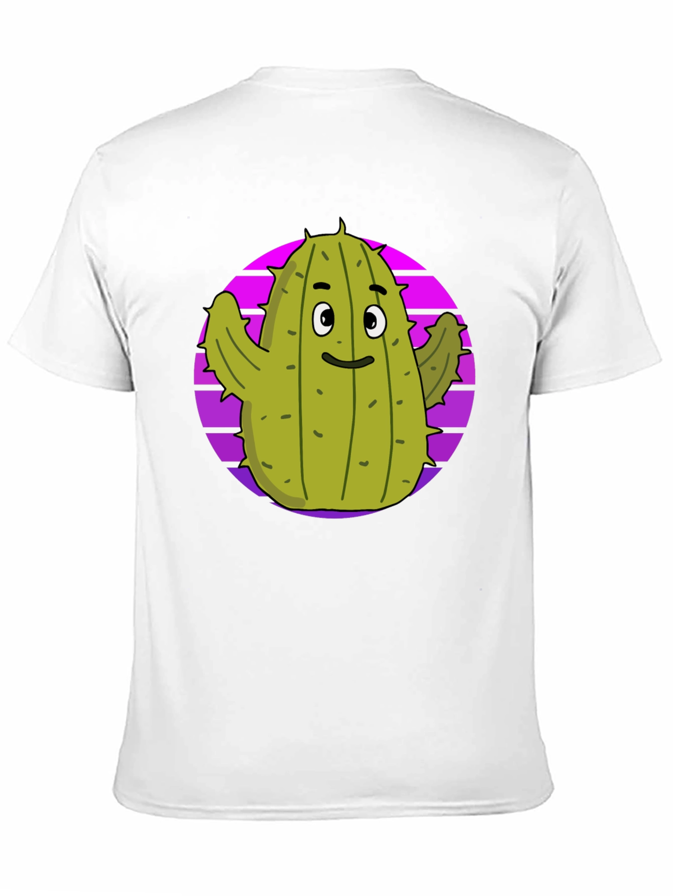 Fun Cactus Graphic Tee - Black Cotton T-Shirt
