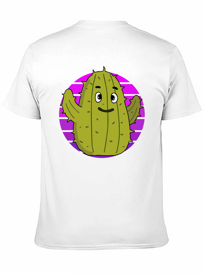Fun Cactus Graphic Tee - Black Cotton T-Shirt
