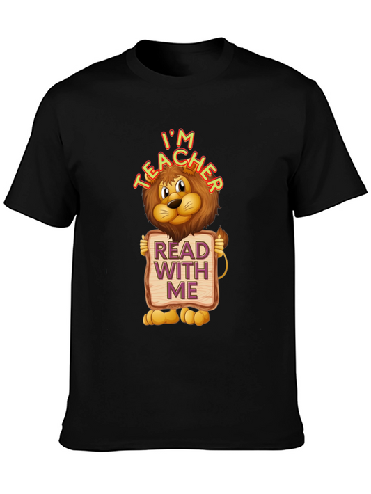 Im Teacher Lion Graphic T-Shirt - Read With Me Design