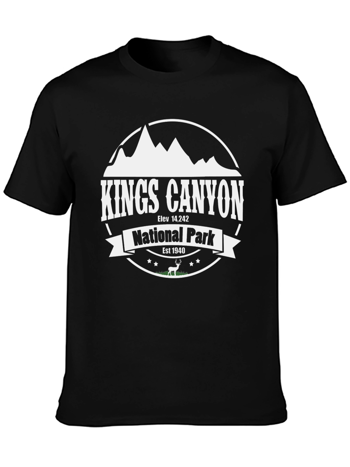 Kings Canyon National Park Black Graphic T-Shirt