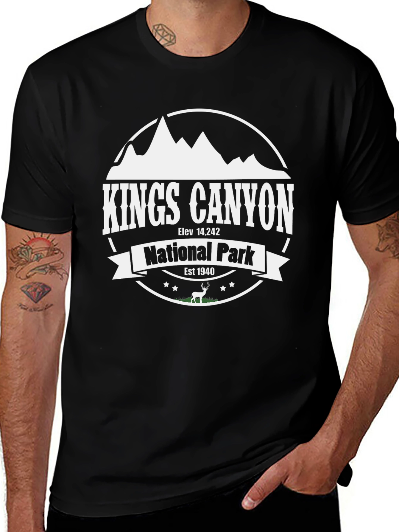 Kings Canyon National Park Black Graphic T-Shirt