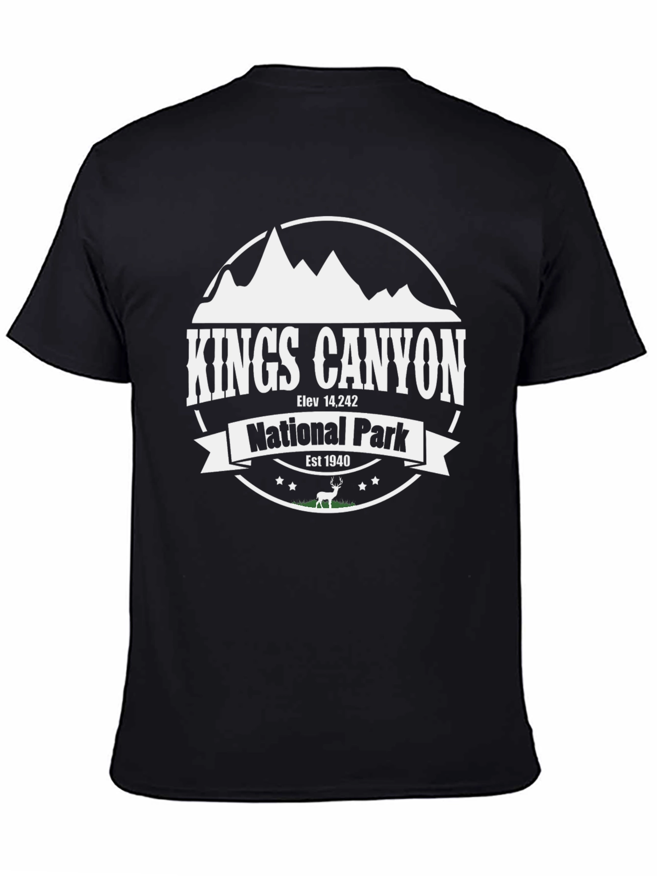 Kings Canyon National Park Black Graphic T-Shirt