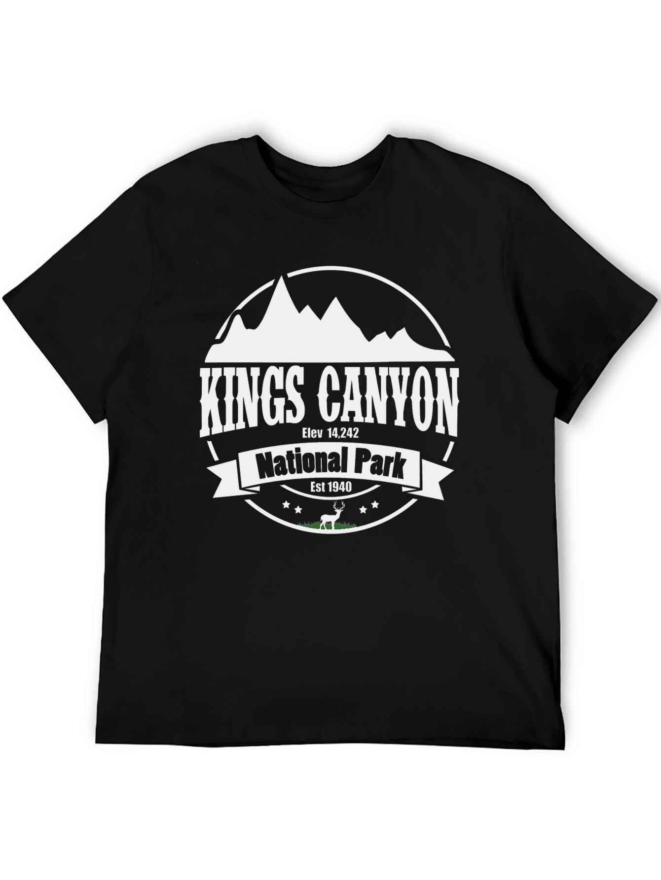 Kings Canyon National Park Black Graphic T-Shirt