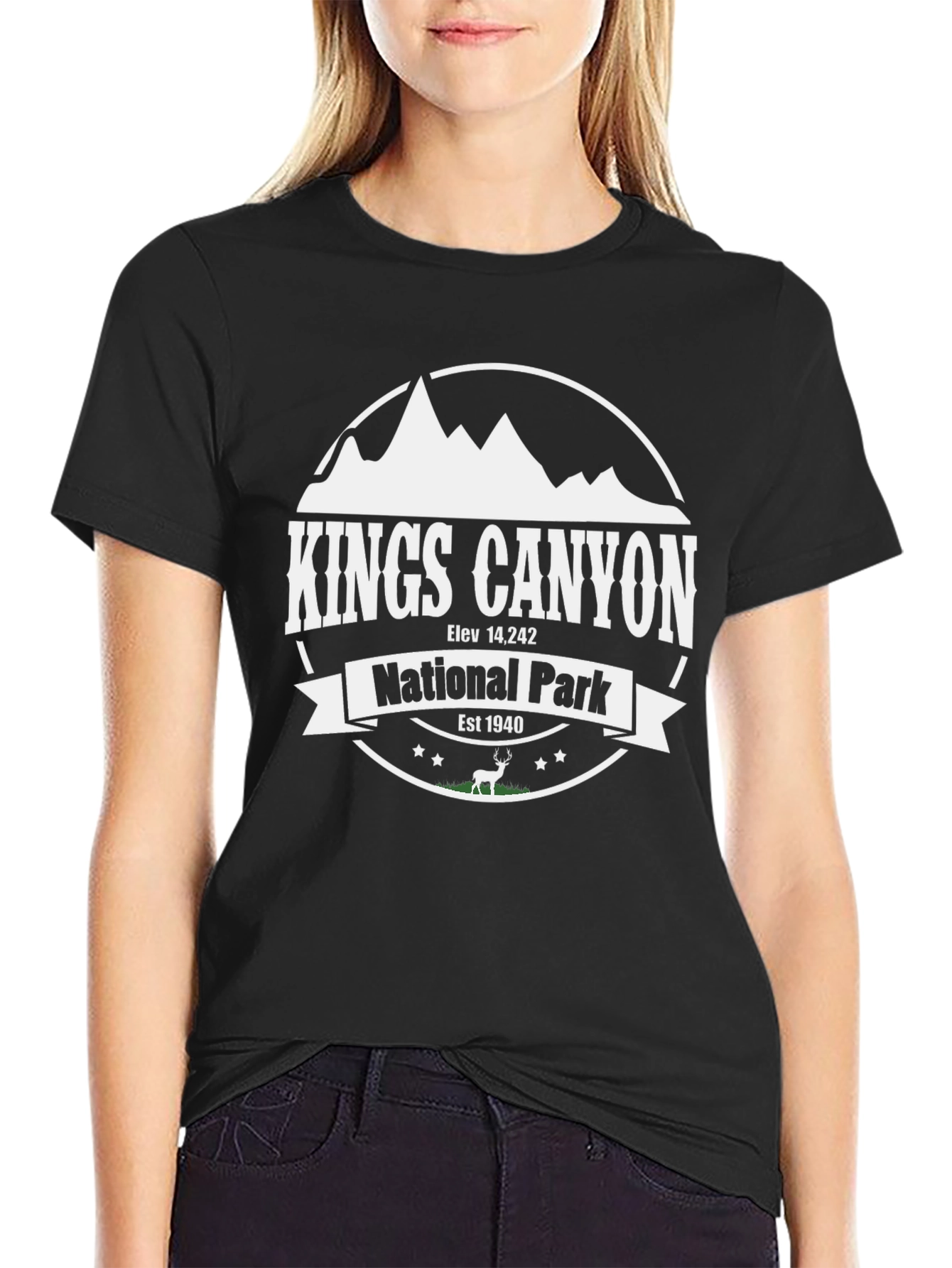 Kings Canyon National Park Black Graphic T-Shirt