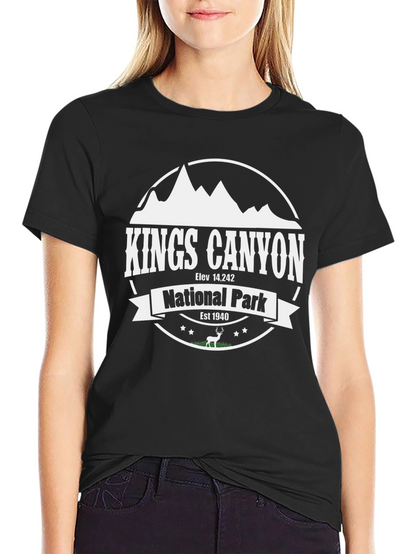 Kings Canyon National Park Black Graphic T-Shirt