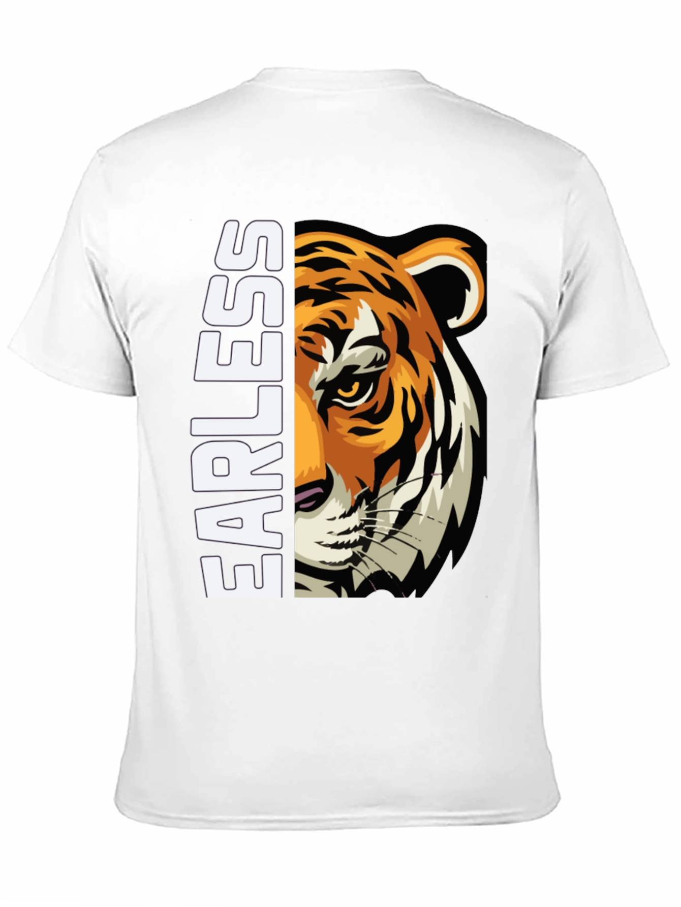 Fearless Tiger Graphic Print Black T-Shirt