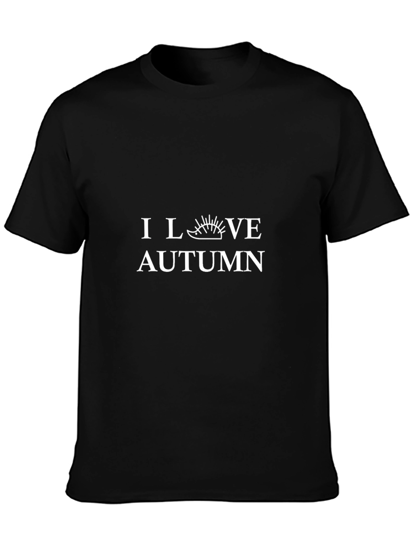 I Love Autumn Hedgehog Graphic Tee - Black