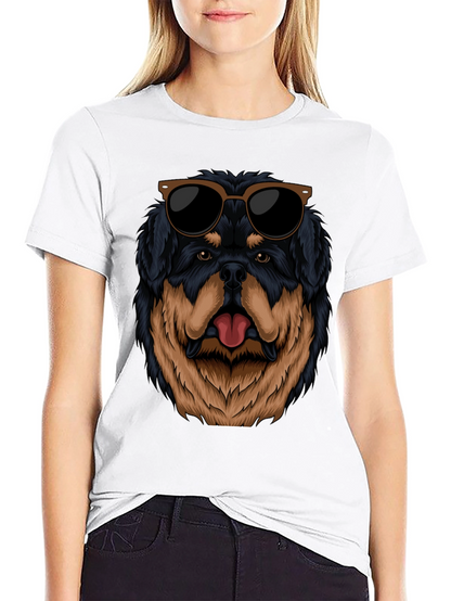 Cool Rottweiler Dog Graphic Black T-Shirt