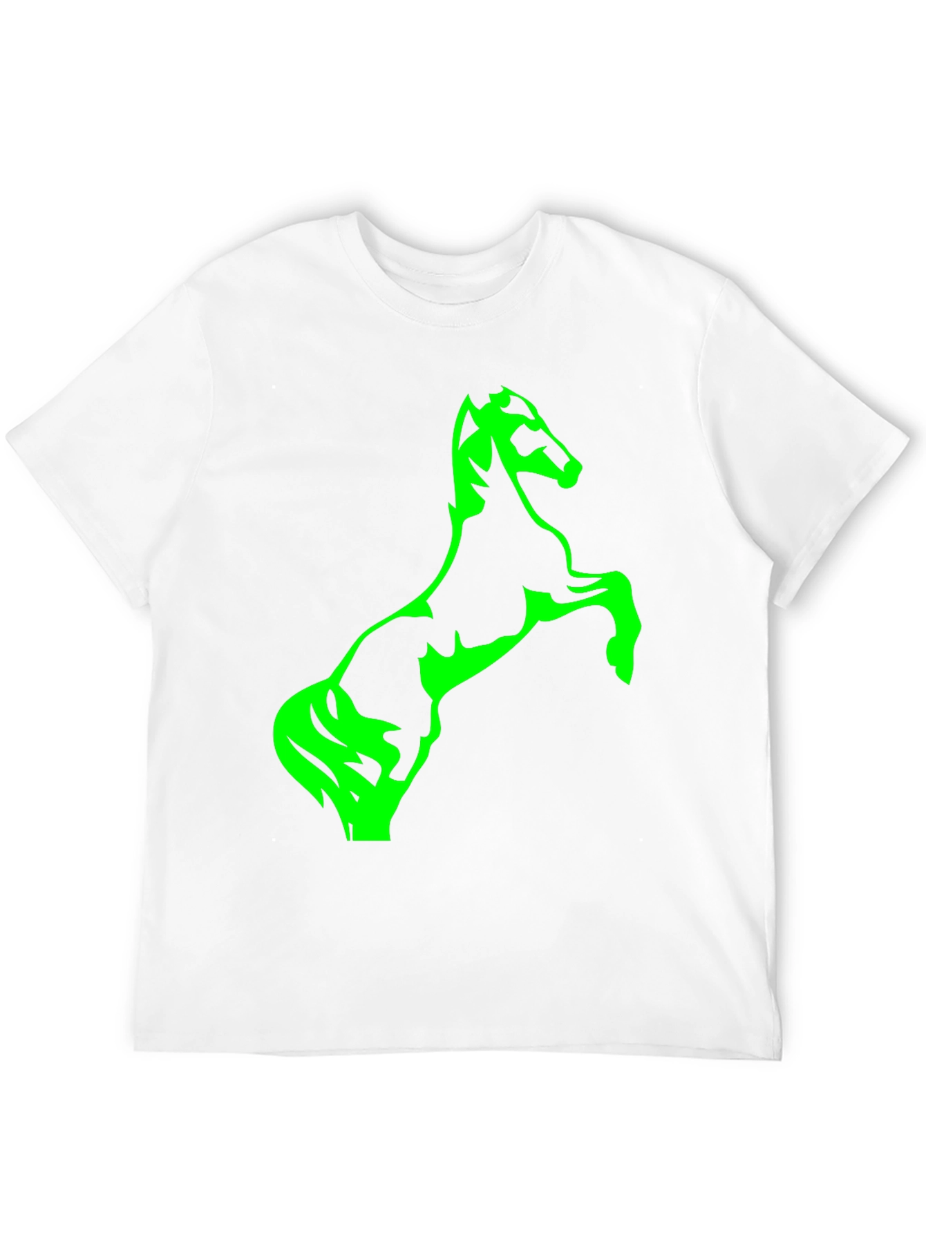 Black T-Shirt with Green Horse Graphic