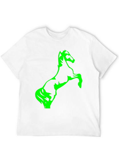 Black T-Shirt with Green Horse Graphic