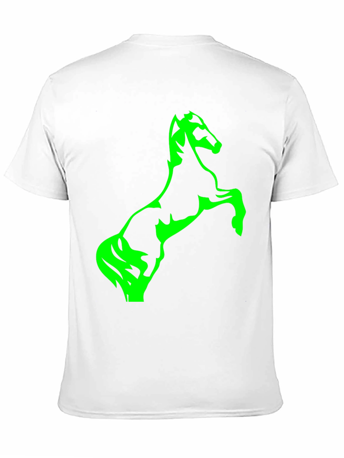 Black T-Shirt with Green Horse Graphic