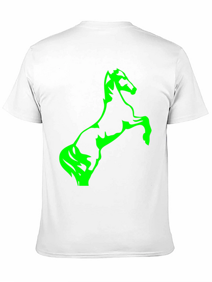 Black T-Shirt with Green Horse Graphic