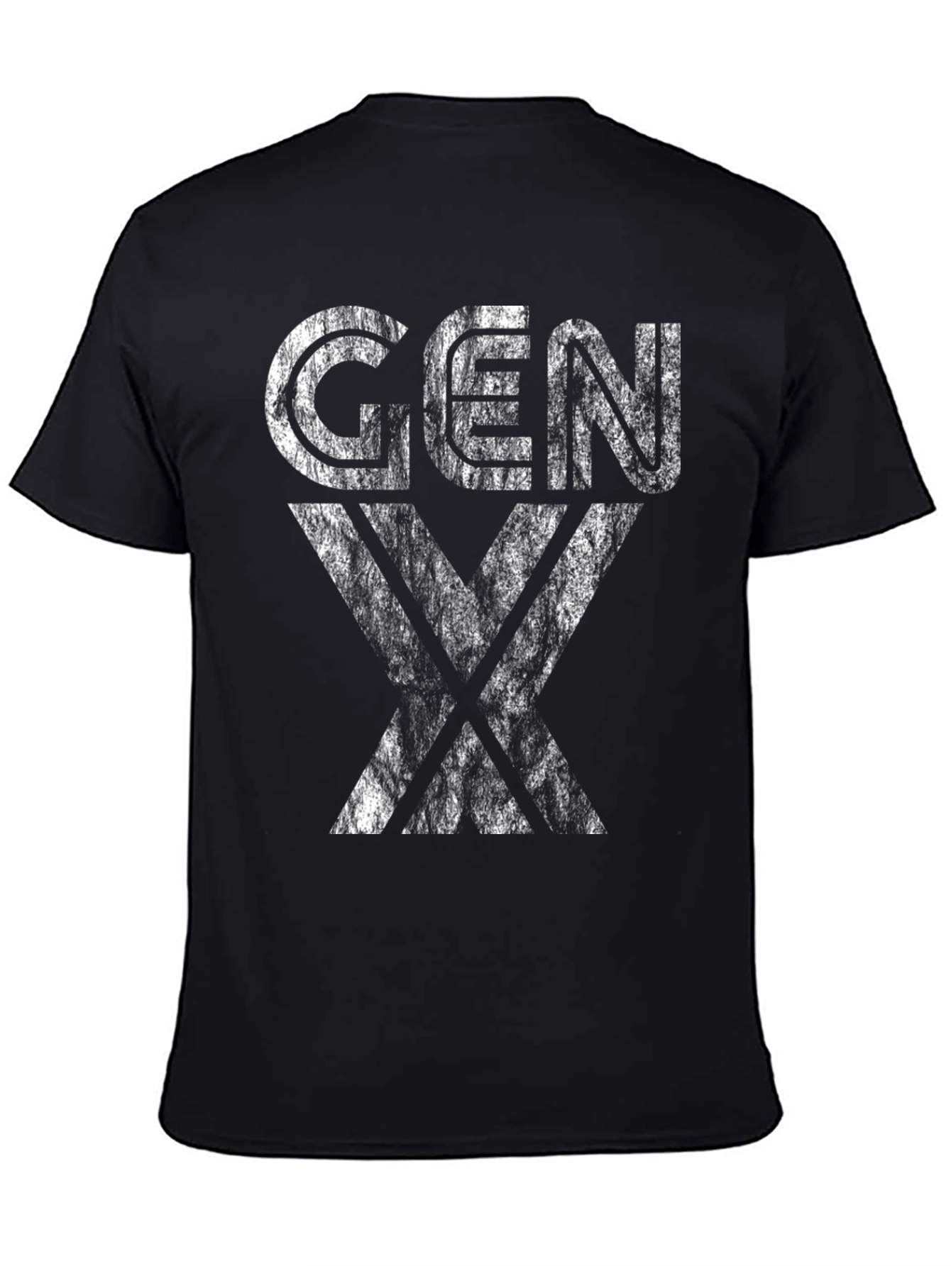 Gen X Distressed Graphic T-Shirt - Black