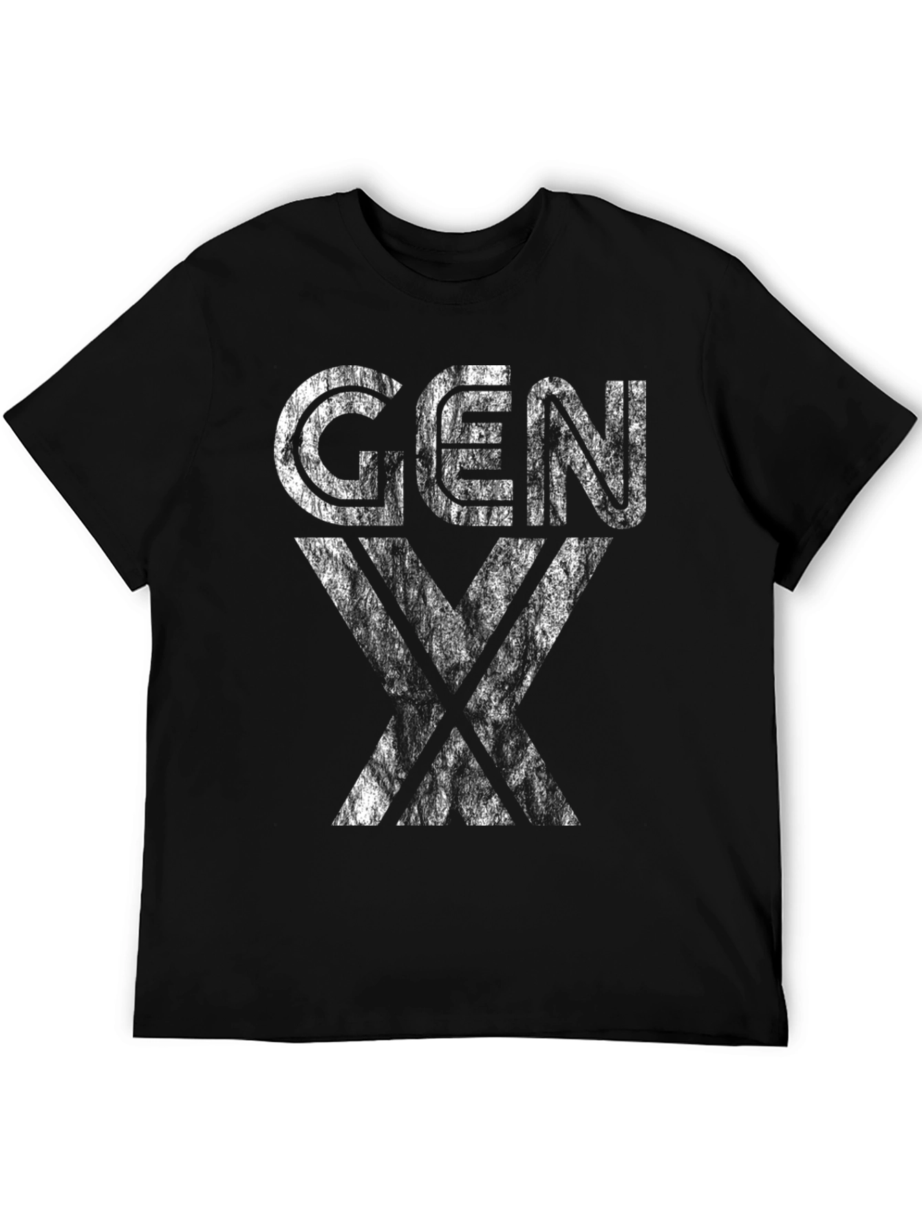 Gen X Distressed Graphic T-Shirt - Black