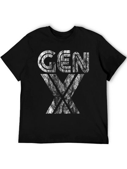 Gen X Distressed Graphic T-Shirt - Black