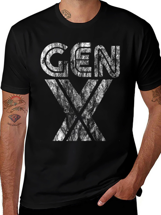 Gen X Distressed Graphic T-Shirt - Black