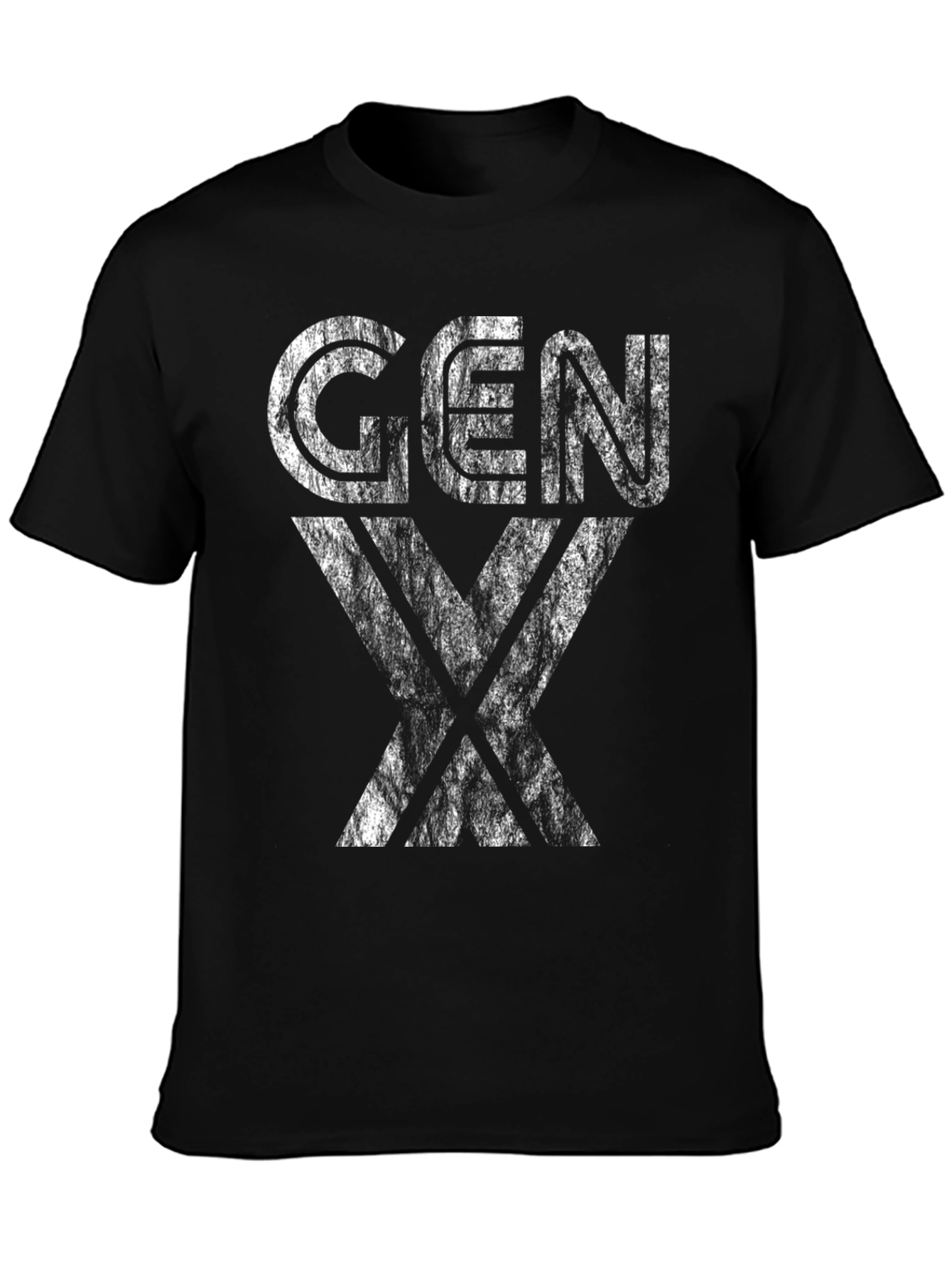 Gen X Distressed Graphic T-Shirt - Black