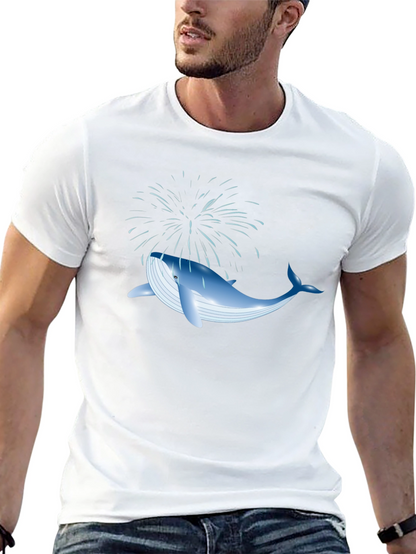 Whale Fireworks Graphic Tee - Black Cotton Blend