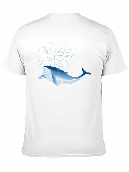 Whale Fireworks Graphic Tee - Black Cotton Blend