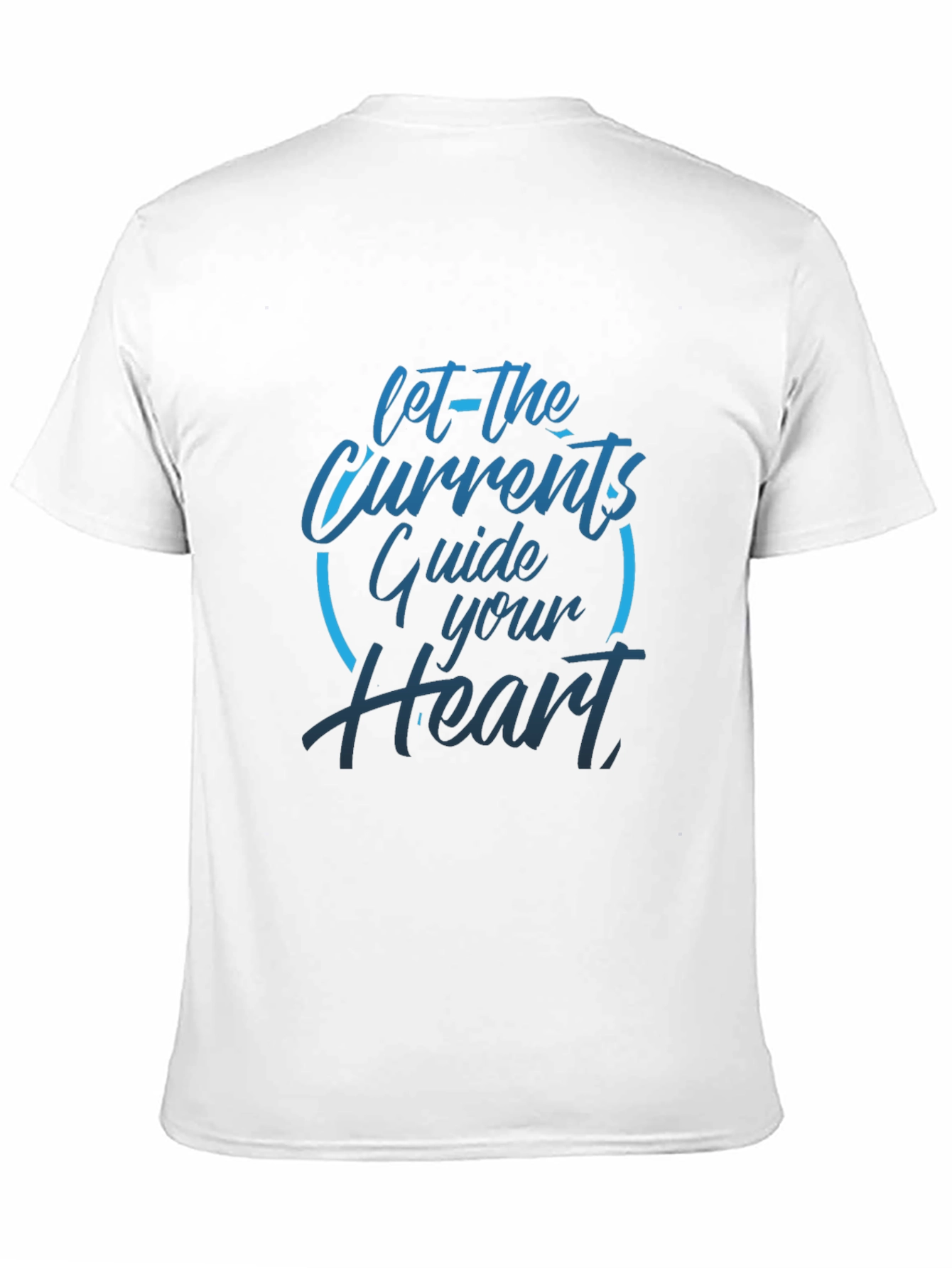 Mens Black T-Shirt: Let The Currents Guide Your Heart