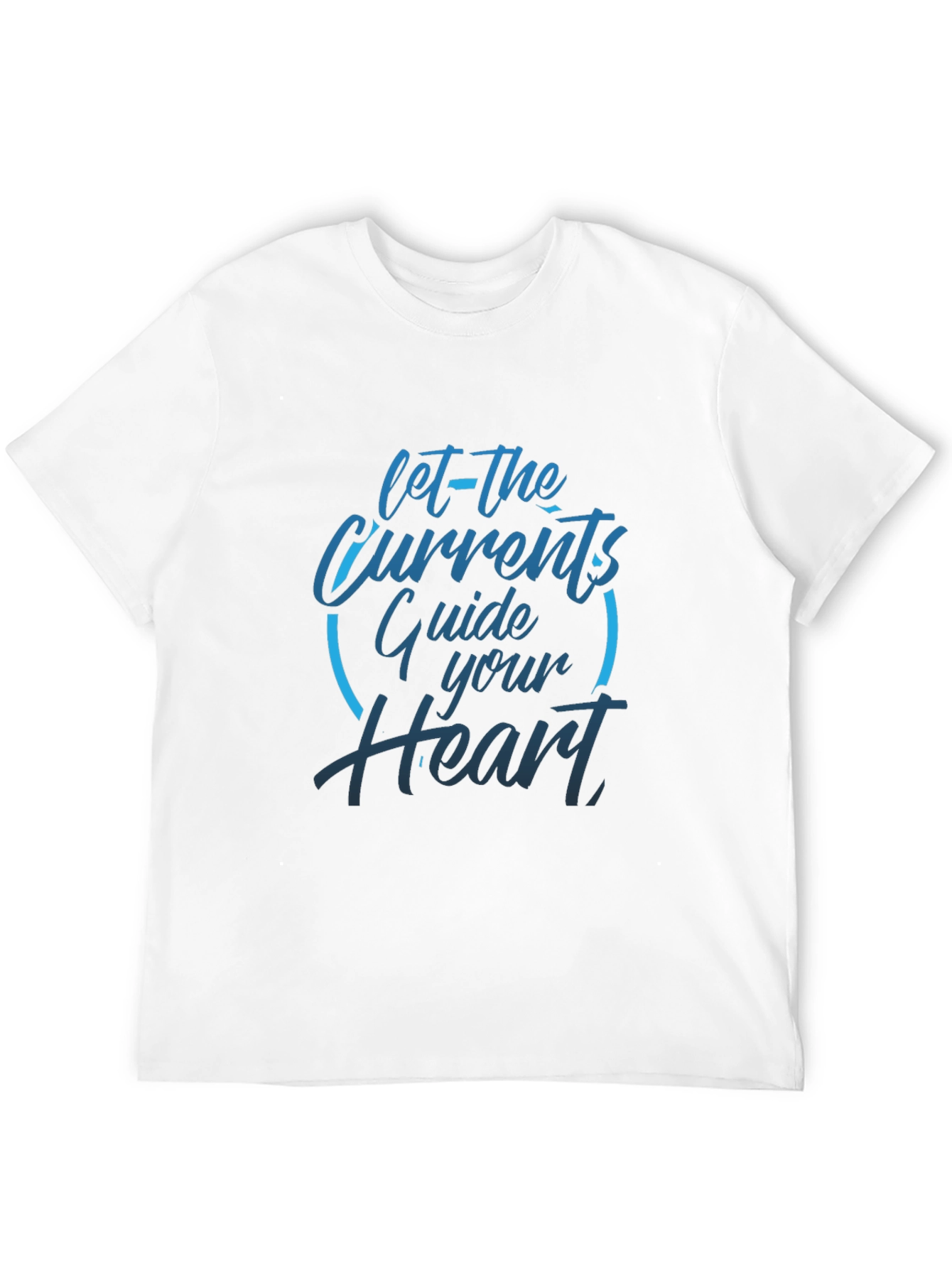 Mens Black T-Shirt: Let The Currents Guide Your Heart