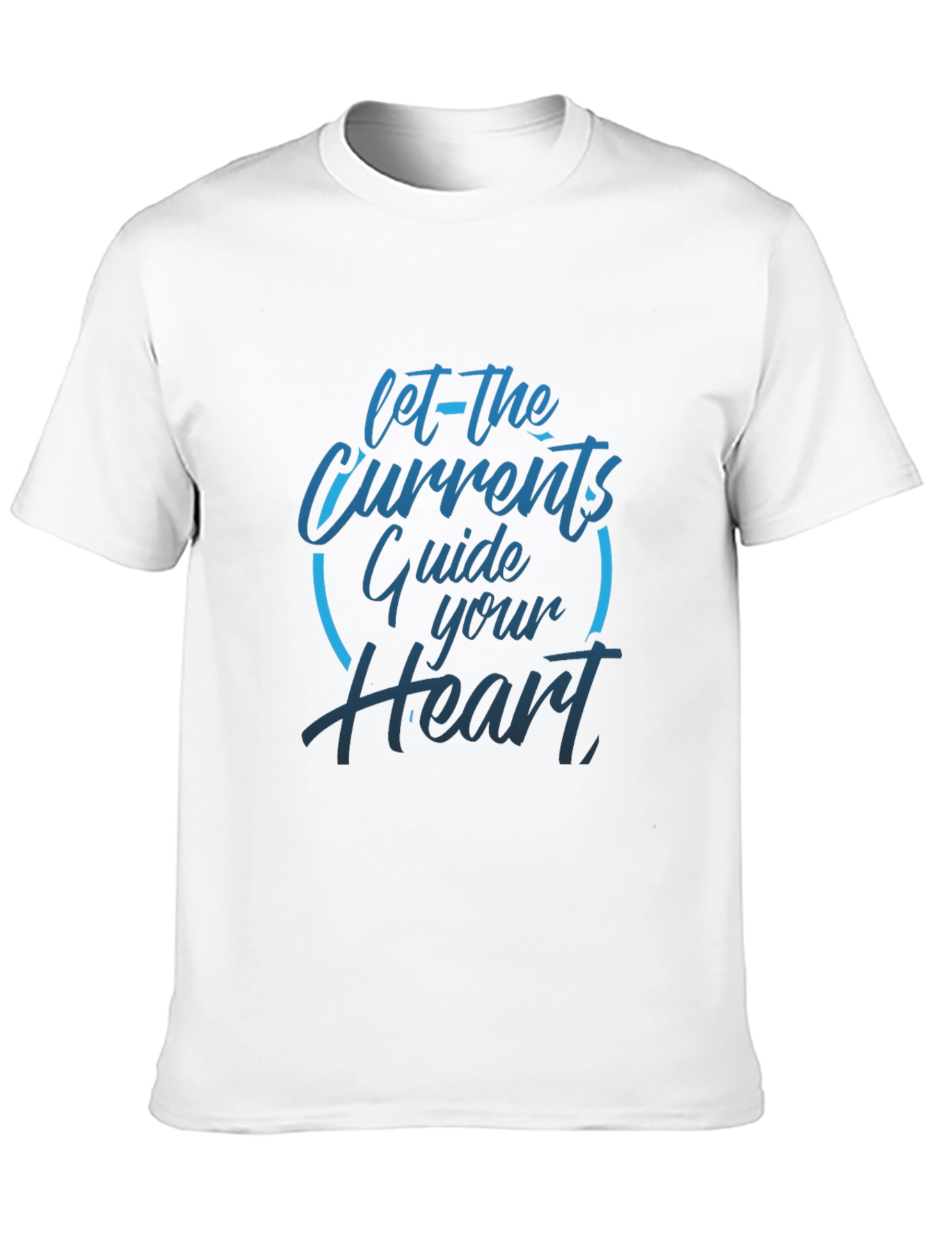 Mens Black T-Shirt: Let The Currents Guide Your Heart