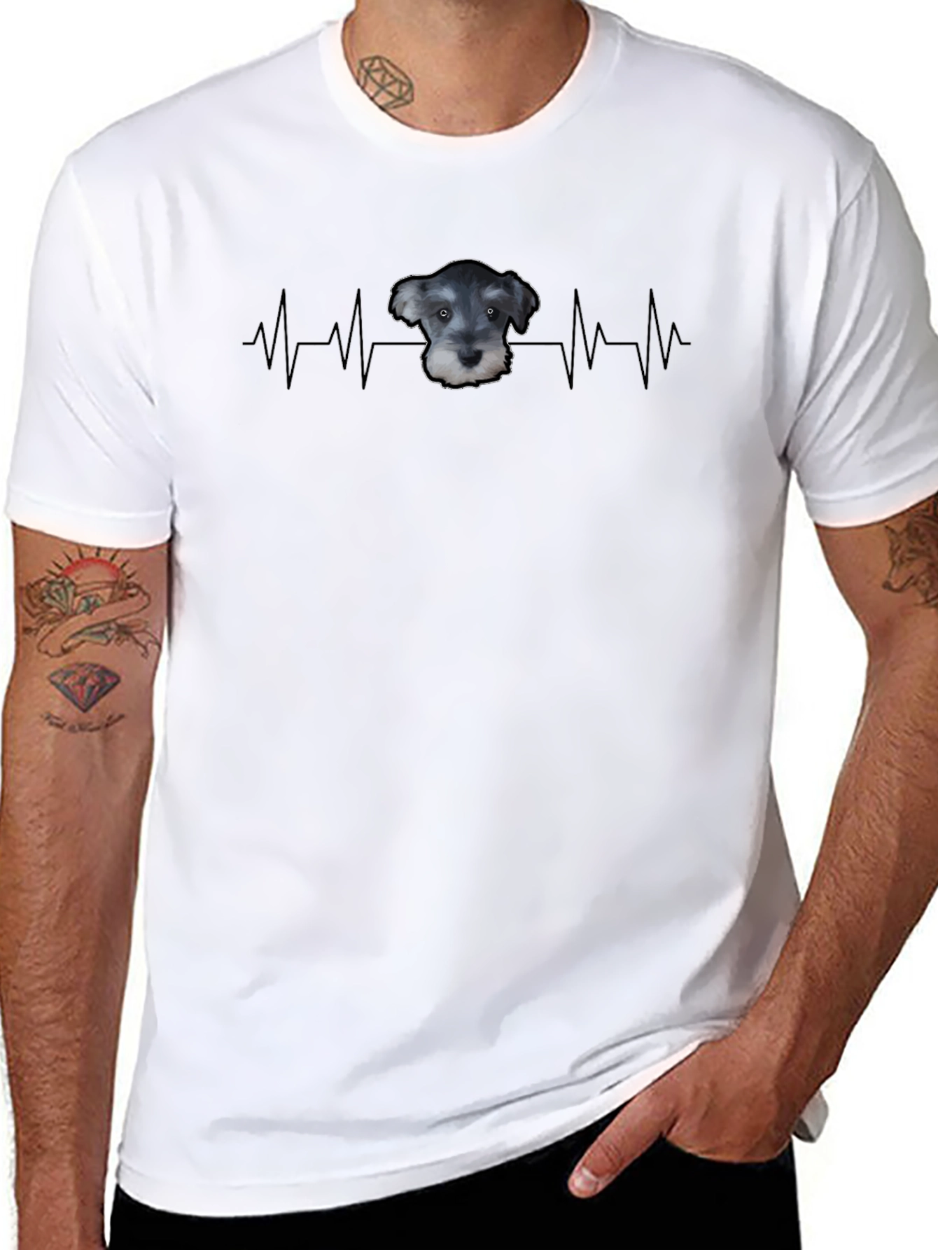 Schnauzer Heartbeat T-Shirt - Dog Lover Tee