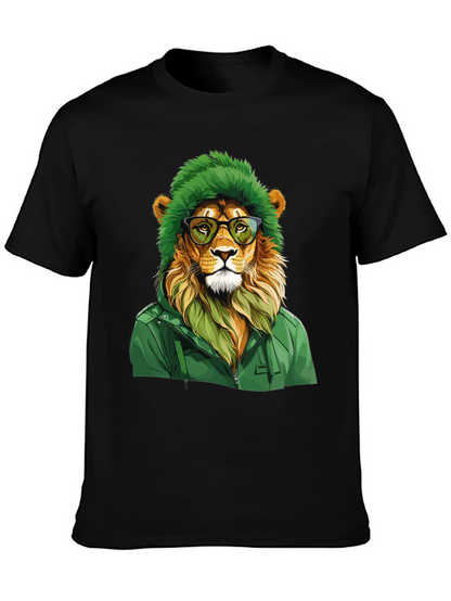 Hipster Lion Graphic Tee - Cool Animal T-Shirt