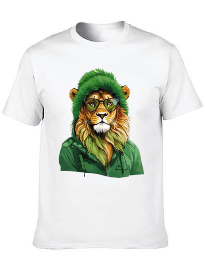 Hipster Lion Graphic Tee - Cool Animal T-Shirt