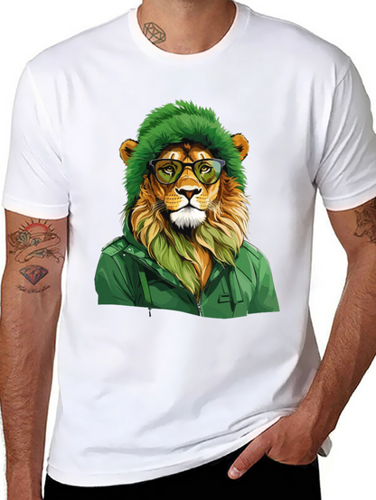 Hipster Lion Graphic Tee - Cool Animal T-Shirt