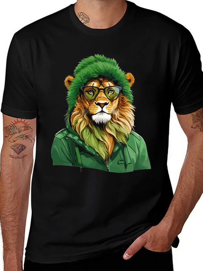 Hipster Lion Graphic Tee - Cool Animal T-Shirt