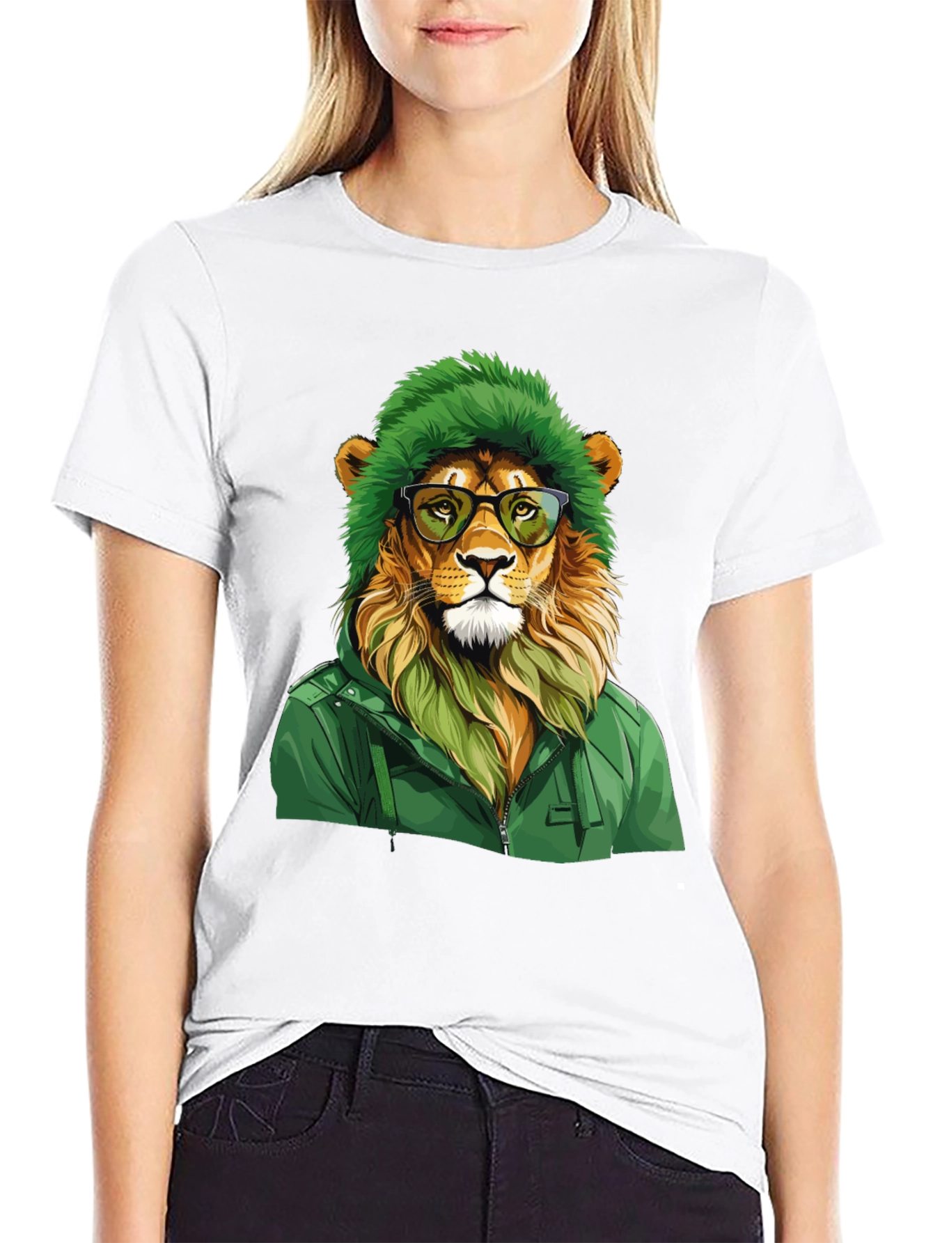 Hipster Lion Graphic Tee - Cool Animal T-Shirt