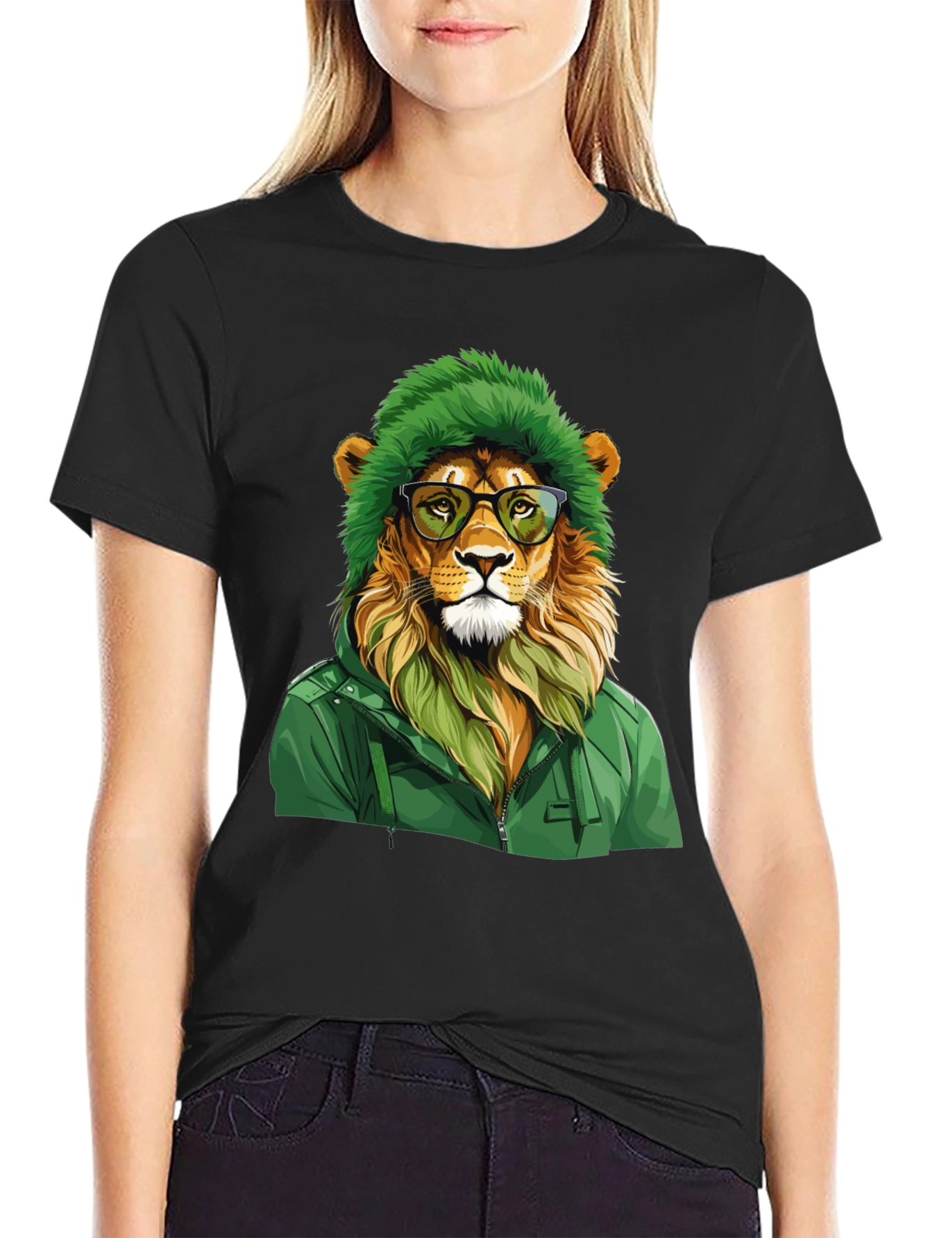 Hipster Lion Graphic Tee - Cool Animal T-Shirt